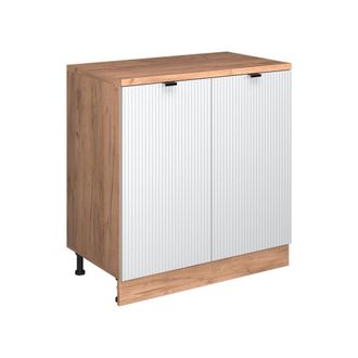Vicco Armario De Cocina Para Techo Inclinado R-line, Ondulaci&oacute;n Blanca, 80 Cm Sin Inclinaci&oacute;n Con 2 Puertas, Vicco