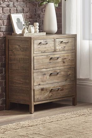 Julian Bowen Heritage 5 Drawer Chest (3+2) in Brown