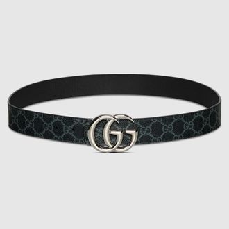 Gucci Reversible GG Marmont Belt, Size Gucci 100, Black, Fabric