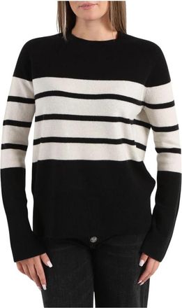Kaos Maglia ampia a righe con girocollo e maniche raglan - Dames - Ronde hals truien - Zwart - S - Truien & Vesten