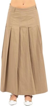 Max Mara Gonna Weekend - Dames - Maxi Rokken - Bruin - M - Katoen - Rokken