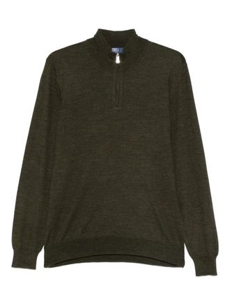 Fedeli half-zip top - men - Virgin Wool - 54 - Green