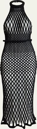 Givenchy Open-Knit Halter Maxi Dress