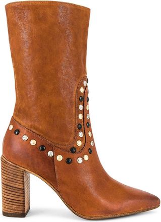 Free People Studded Dakota Heel Boot In Rum