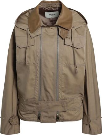 Fendi Dames, Jassen, Beige, Maat: S Katoen