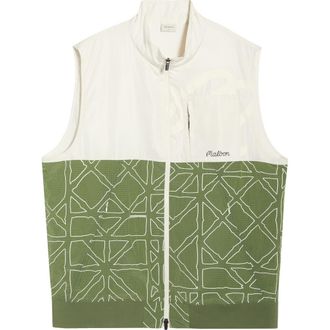 Malbon Golf Finca Vest in Cream /Olivine at Nordstrom, Size Xx-Large