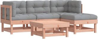 vidaXL Juego De Muebles Jard&iacute;n 5 Pzas Y Cojines Madera Abeto Douglas Vidaxl