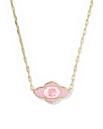 Kendra Scott Abbie Medallion Short Pendant Necklace In Pink Mix