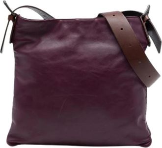 Bottega Veneta Pre-owned Woven Leather Crossbody Bag - Dames - Vintage Schoudertas - Paars - ONE Size - Leer - Vintage