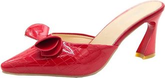 Generic Womens Slippers Summer Women Slipper Fashion Candy Colors Chain Ladies Slip on Shoes Thin Low Heel Pointed Toe Slides Flip