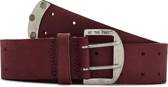 Free People We The Free Double Cross Belt Womens Belts Blackberry : SM-MD (25.5-31.5 Waist), Leather