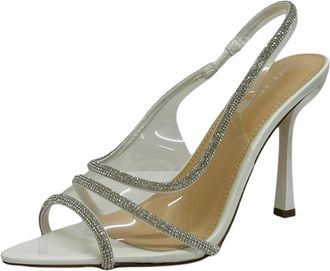 Generic Womens Clear Perspex Diamante Slingback Wedding Prom Party Bridal Sandals (White, UK Footwear Size System, Adult, Women, Numeric, Medium, 6.5)