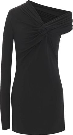Saint Laurent Asymmetrische Jurk met &Eacute;&eacute;n Mouw - Dames - Korte kleedjes - Zwart - XL - Kleedjes