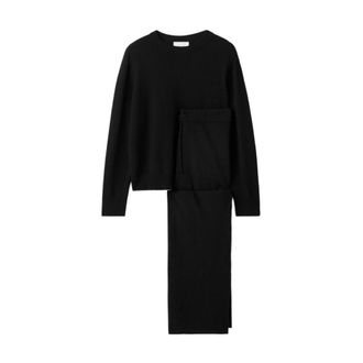 Soft Goat Round-neck Knitwear, female, Black, L, Crew Neck Jumper
