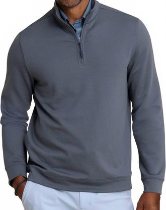 Southern Tide Mens Schooner Quarter Zip Top In Perfect Storm