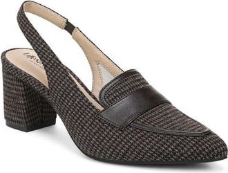 Life Stride Angel Slingback Pointed Toe Loafer Pump in Dark Chocolate Fabric at Nordstrom, Size 7.5