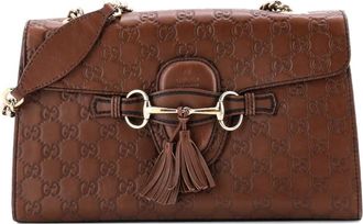 Gucci Emily Chain Flap Bag Guccissima Leather Medium shoulder bag - Marrone