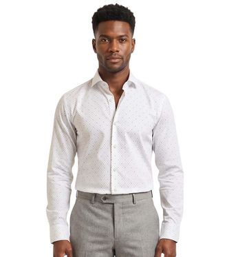 HUGO BOSS White Slim Printed Shirts