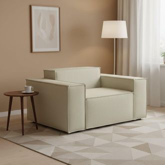 Dmora Dmora - Sill&oacute;n Dciurri, Sill&oacute;n, 100% Made In Italy, Sill&oacute;n Relax En Tela Tapizada, 140x95h70cm, Beige