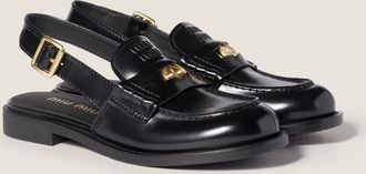 Miu Miu Brushed leather slingback loafers