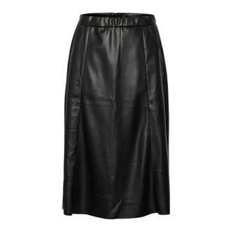 Cream Rokken, Dames, Zwart, 2Xl, Pitch Black Midi Rok A-lijn Stijl