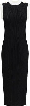 Balmain Womens Knit Midi Dress - Black viscose - Size EU 36 (Womens)