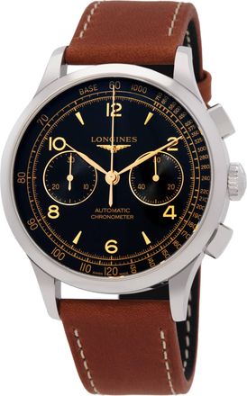 Longines Record Chronograph Automatic Black Dial Mens Watch L2.921.4.56.2