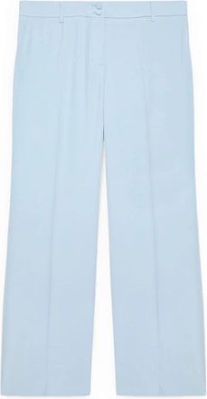 Fiorella Rubino Wijde Pijpenbroek - Dames - Wijde Broeken - Blauw - L - Polyester - Broeken