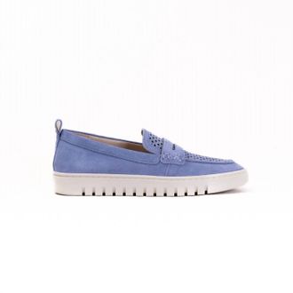 Vionic Womens Uptown Perforated Loafer In Pacific Blue