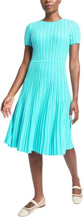 Ming Wang Jewel Neck Soft Knit Flare Dress