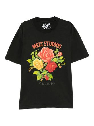 Melt floral-printed T-shirt - Black