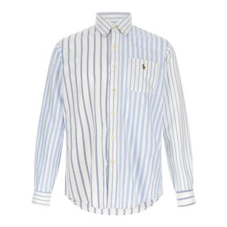 Polo Ralph Lauren Patchwork-print Oxford overhemd - Heren - Casual Overhemden - Blauw - L - Katoen - Overhemden