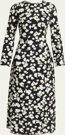 Proenza Schouler Waverly Floral Long-Sleeve Twill Dress