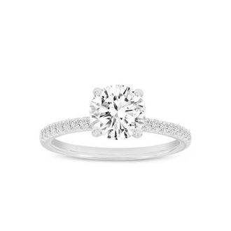 LuvMyJewelry Mila 14K White Gold Round Cut Lab Grown Diamond Classic Engagement Ring - 1.65 ctw at Nordstrom, Size 5.5