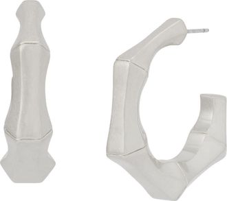 AllSaints Small Hexagon Hoop Earrings in Warm Silver at Nordstrom