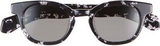 Eyebobs Total Wit 45mm Round Polarized Sunglasses in Black /Clear /Polarized Grey at Nordstrom