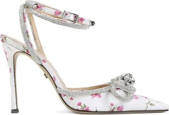 Mach & Mach Floral Satin Embellished Pumps