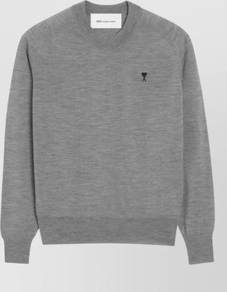 Ami ribbed knit wool crewneck jumper