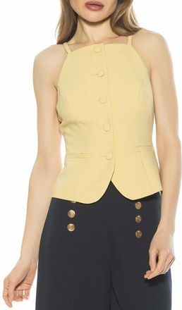 Alexia Admor Ziv Button Front Vest in Butter Yellow at Nordstrom Rack, Size 12
