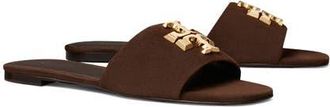 Tory Burch Eleanor Slide Sandal in Dark Cocoa /Gold at Nordstrom, Size 10.5