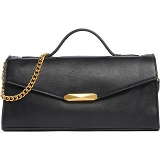 Vince Camuto Stehf Top Handle Leather Bag in Black Smooth at Nordstrom Rack