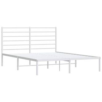 Berkfield Home Metal Bed Frame with Headboard White 160x200 cm