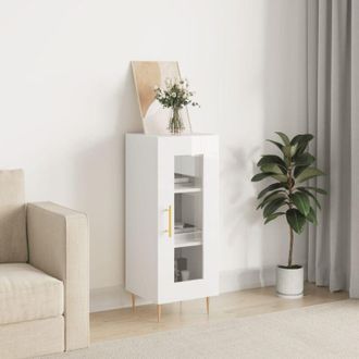 vidaXL Credenza Bianco Lucido 34,5x34x90 cm in Legno Multistrato - Vidaxl