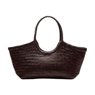 Dragon Diffusion Bolso de mano de cuero tejido - Bags - Mujer - Marr&oacute;n - ONE SIZE