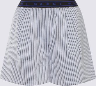 Marni Blue And White Cotton Short