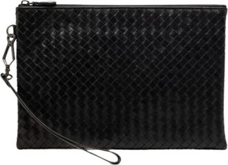 Bottega Veneta Pre-owned Clutches, female, Black, Size: ONE SIZE Pre-owned Woven Leather Clutch