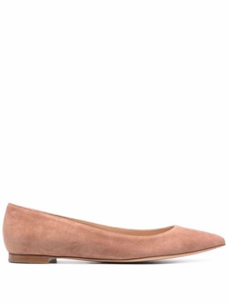 Gianvito Rossi Gianvito suede ballerina shoes - Neutrals