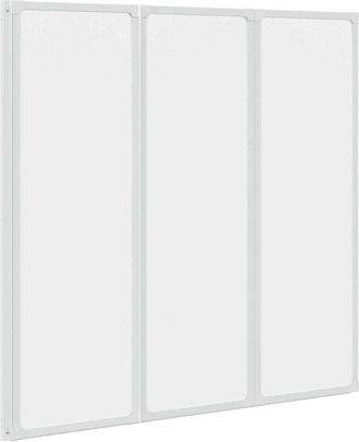 vidaXL Bath Screen Folding Frosted 120 x 117 cm Aluminium & PP Panel vidaXL