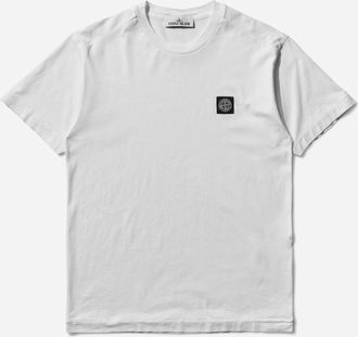 Stone Island Men s Garment Dyed Logo T-Shirt White