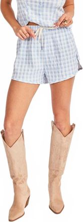 Sadie & Sage Starlet Gingham Shorts In Sky Blue